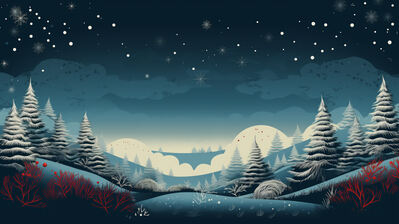 دانلود والپیپر منظره زمستان شب پرستاره Winter Night Sky Stars