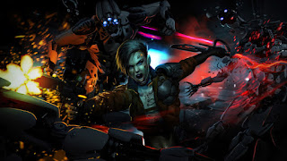 دانلود والپیپر دختر سایبرپانک درگیری با اسلحه Cyberpunk Girl Gun Battle Sci-Fi