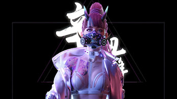 دانلود والپیپر دختر سایبرپانک ماسک Cyberpunk Girl Mask