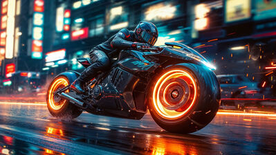 دانلود والپیپر موتور سایبرپانک Cyberpunk Motorcycle