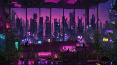 دانلود والپیپر شب سایبری سایبرپانک Cyberpunk Night City