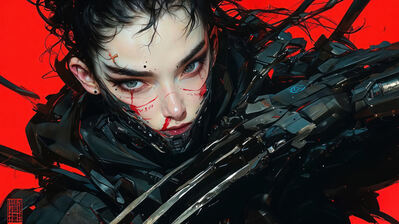 دانلود والپیپر سایبرپانک دختر پنجه‌ای Cyberpunk Punk Girl Claw