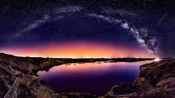 دانلود والپیپر منظره شب آسمان پرستاره Landscape Night Sky Stars Scenery