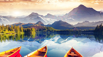 دانلود والپیپر منظره کوه و دریاچه جنگل Mountain Lake Forest Photography