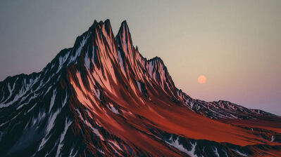 دانلود والپیپر منظره غروب کوه Mountain Scenery Sunset