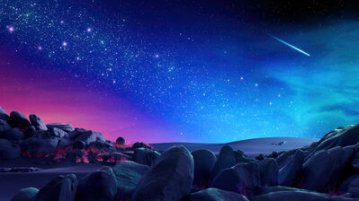 دانلود والپیپر آسمان شب ستاره دنباله‌دار Night Sky Stars Comet Scenery