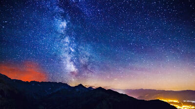 دانلود والپیپر منظره آسمان شب و ستاره‌ها Night Sky Stars Scenery Landscape