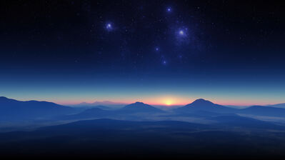 دانلود والپیپر افق طلوع آسمان شب Night Sky Stars Sunrise Horizon
