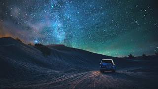 دانلود والپیپر منظره آسمان شب پرستاره Night Starry Stars Sky Scenery