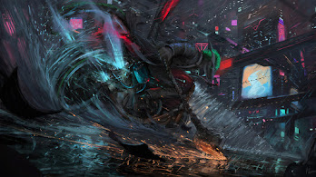 دانلود والپیپر موتورسیکلت سایبرپانک Sci-Fi Cyberpunk Motorcycle