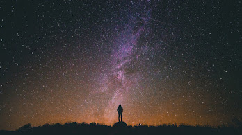 دانلود والپیپر سیلوئت آسمان پرستاره Stars Night Sky Scenery Silhouette