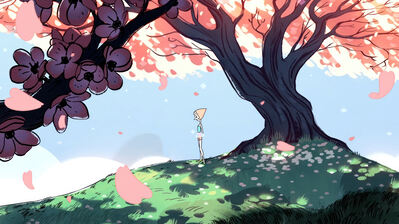 دانلود والپیپر استیون یونیورس پرل درخت Steven Universe Pearl Tree Scenery