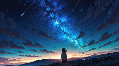 دانلود والپیپر طلوع تنها ستاره شب آسمان Sunrise Starry Night