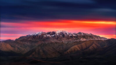 دانلود والپیپر منظره کوه و غروب Lone Pine Peak California
