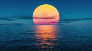 دانلود والپیپر منظره زیبای غروب اقیانوس Sunset Ocean Beautiful Scenery