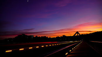 دانلود والپیپر منظره جاده غروب Sunset Road Landscape Scenery