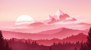 دانلود والپیپر غروب کوه و جنگل Sunset Scenery Mountain Forest