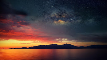 دانلود والپیپر غروب ستاره منظره Sunset Stars Landscape