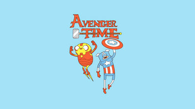 دانلود والپیپر ادونچر تایم جیک و فین به سبک مرد آهنی و کاپیتان آمریکا Adventure Time Jake Iron Man k Finn Captain America