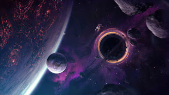 دانلود والپیپر سیاهچاله فضای سیاره فضانورد Black Hole Space Planet Astronaut