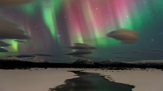 دانلود والپیپر شفق شمالی Northern Lights Aurora Borealis Night Sky Scenery