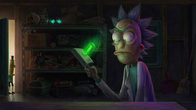 دانلود والپیپر ریک سانچز و تفنگ پورتال Rick and Morty Rick Sanchez Portal Gun