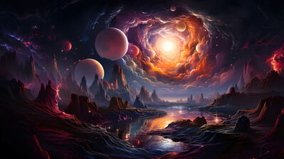 دانلود والپیپر سیارات علمی تخیلی Sci-Fi Planets Landscape Scenery Clouds Sky