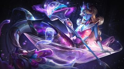 دانلود والپیپر اسپلش آرت اسپیس گروو نامی پرستیژ لول Space Groove Nami Prestige Skin LoL Splash Art