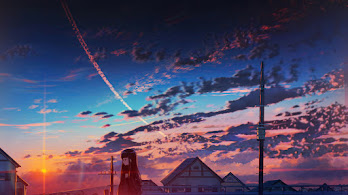 دانلود والپیپر غروب انیمه ابر آسمان منظره Sunset Anime Clouds Sky Scenery