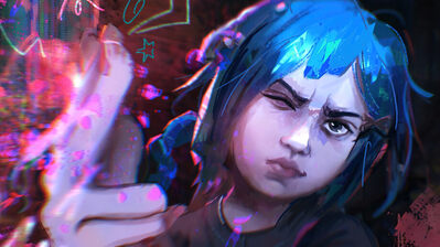دانلود والپیپر آرکین جینکس انگشت تفنگ Arcane Kid Jinx Finger Gun Netflix