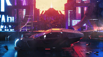 دانلود والپیپر ماشین سایبرپانک علمی تخیلی Cyberpunk Car Sci-Fi