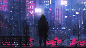 دانلود والپیپر ساختمان‌های شهر سایبرپانک علمی-تخیلی Cyberpunk City Buildings Sci-Fi
