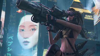 دانلود والپیپر دختر سایبرپانک شهر شب Cyberpunk Girl Night City