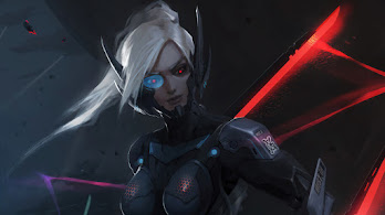 دانلود والپیپر دختر سایبرپانک علمی تخیلی Cyberpunk Sci-Fi Girl