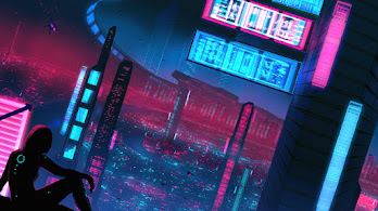 دانلود والپیپر شهر شب سایبرپانک علمی-تخیلی Cyberpunk Sci-Fi Night City