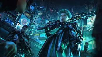 دانلود والپیپر سربازان سایبرپانک شهر آینده Cyberpunk Soldiers Futuristic City