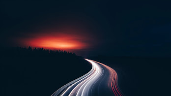 دانلود والپیپر منظره لنداسکیپ جاده شب Highway Road Night Time-Lapse Landscape Scenery