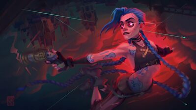 دانلود والپیپر جینکس آرکین League of Legends Jinx Arcane Art LoL