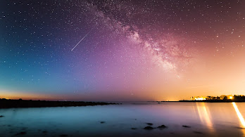 دانلود والپیپر آسمان شب و افق ستاره‌ها Night Sky Stars Horizon Scenery