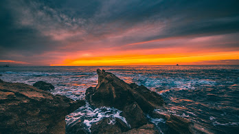 دانلود والپیپر منظره دریا غروب آسمان ابر دریا Sea Sunset Sky Clouds Seascape Natures Scenery