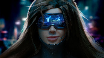 دانلود والپیپر دختر سایبرپانک علمی تخیلی Cyberpunk Girl Sci-Fi