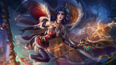 دانلود والپیپر لبلنک اسکین میسلتو ریورک League of Legends LeBlanc Mistletoe Skin Rework Splash Art
