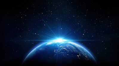 دانلود والپیپر کره زمین طلوع از فضا Planet Earth Sunrise Space
