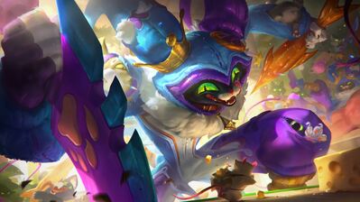 دانلود والپیپر شاکو گربه در جعبه لول Splash Art Shaco Cat in the Box Skin LoL