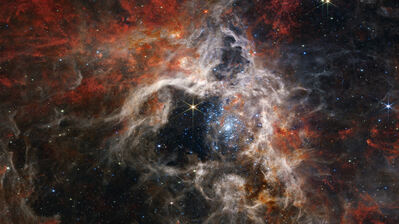 دانلود والپیپر سحابی عنکبوتی تصویر جیمز وب Space Nebula Tarantula Nebula NIRCam Image