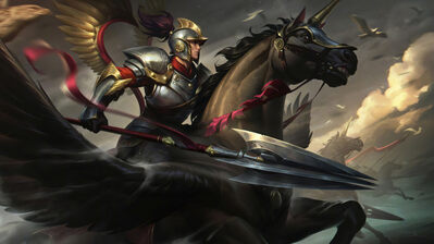 دانلود والپیپر شین ژائو وینگد هوسار لول Xin Zhao Winged Hussar Skin LoL Rework