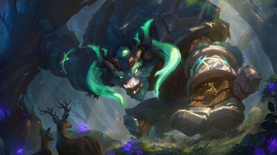 دانلود والپیپر آلیستار الدر وود اسپلش آرت لول Alistar Elderwood Skin LoL Splash Art