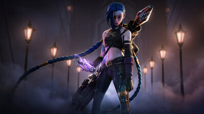 دانلود والپیپر جینکس فورتنایت اسکین آرکین Arcane Jinx Fortnite LoL