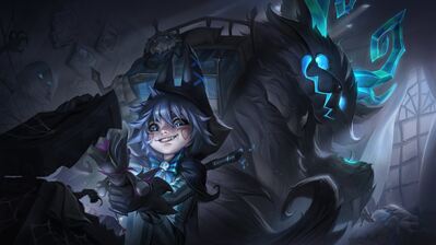 دانلود والپیپر فرایت نایت نونو و ویلومپ لول Fright Night Nunu & Willump LoL Skin Splash Art