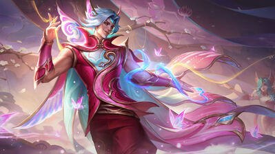 دانلود والپیپر ریکان سلستیال امبرویدری اسکین لول Rakan Celestial Embroidery Skin LoL Splash Art